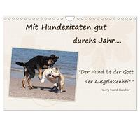 With dog quotes well through the year UK-Version (Wall Calendar 2026 DIN A4 Landscape), CALVENDO 12 Month Wall Calendar