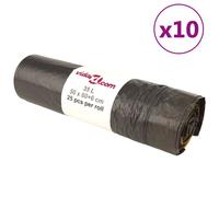 vidaXL Bin Bags with Drawstrings 250 pcs Black 35 L, Black