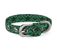 with Emerald Green Dog Collar with Metal Buckle Collar Handmade Traction Protective Sleeve for Small Medium Dogs Cats and Pets