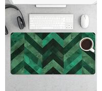 with Emerald Green Gaming Mouse Pad 12x24 Inch Desk Pad Protector Waterproof Non-Slip Rubber Base Keyboard Mat Extra Large Desktop Mat for Office Home Computer Laptop Table Accessory