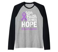 with Faith Comes Hope Awareness Support for Recovery Raglan Baseball Tee