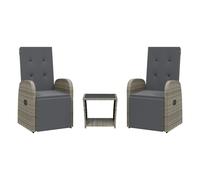 Garden Dining Set with Cushions Outdoor Chair Table Grey Poly Rattan vidaXL