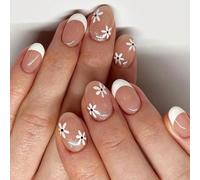 With French Glitters Pattern Fake Easy Fit Technology Long Wearing for Quick Home Application Needed Press on