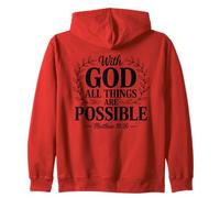 With GOD All Things Are Possible Bible Verse Christian Faith Zip Hoodie