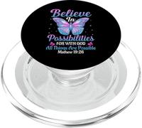 With God All Things Are Possible Butterfly Lover Bible Verse PopSockets PopGrip for MagSafe