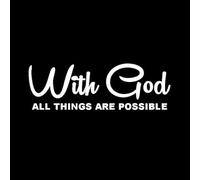 with God All Things are Possible Car Vehicle Window Decor Self Adhesive Sticker Flimikun