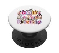 With God All Things Are Possible Christian Faith PopSockets Adhesive PopGrip