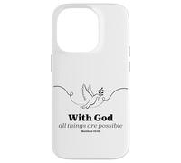With God All Things Are Possible Dove Verse Case for iPhone 14 Pro