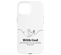 With God All Things Are Possible Dove Verse Case for iPhone 15
