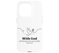 With God All Things Are Possible Dove Verse Case for iPhone 15 Pro
