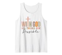with God All Things are Possible Jesus Faith Tank Top
