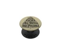 With God All Things are Possible | Matthew 19:26 Bible Faith PopSockets Adhesive PopGrip