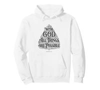 With God All Things are Possible | Matthew 19:26 Bible Faith Pullover Hoodie
