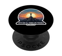 With God All Things Are Possible Matthew 19:26 Bible Quote PopSockets Adhesive PopGrip