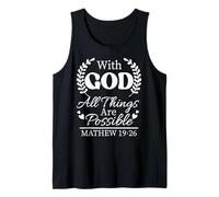 with God All Things are Possible Matthew 19:26 Bible Verse Tank Top
