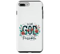 With God All Things Are Possible Matthew 19:26 Faith Verse Case for iPhone 7 Plus/8 Plus