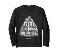 with God All Things are Possible | Matthew 19:26 Typography Long Sleeve T-Shirt