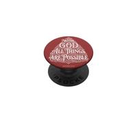 With God All Things are Possible | Matthew 19:26 Typography PopSockets Adhesive PopGrip