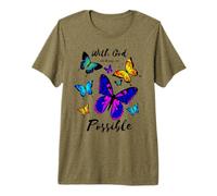 with God All Things are Possible Prayer Bible Verse Premium T-Shirt