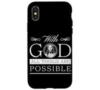 With God All Things Are Possible Religious Jesus Christian Case for iPhone X/XS