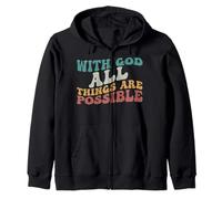 With God All Things are Possible Shirt bible Gift Men Women Zip Hoodie
