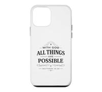 With God All Things Matthew 19:26 Christian Bible Verse Case for iPhone 12 mini