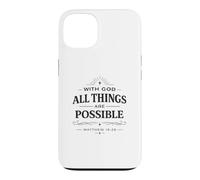 With God All Things Matthew 19:26 Christian Bible Verse Case for iPhone 13