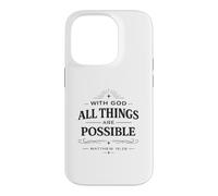 With God All Things Matthew 19:26 Christian Bible Verse Case for iPhone 14 Pro