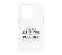 With God All Things Matthew 19:26 Christian Bible Verse Case for iPhone 15 Pro