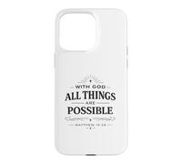 With God All Things Matthew 19:26 Christian Bible Verse Case for iPhone 15 Pro Max