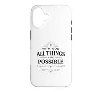 With God All Things Matthew 19:26 Christian Bible Verse Case for iPhone 16