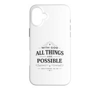 With God All Things Matthew 19:26 Christian Bible Verse Case for iPhone 16 Plus