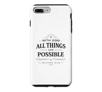 With God All Things Matthew 19:26 Christian Bible Verse Case for iPhone 7 Plus/8 Plus