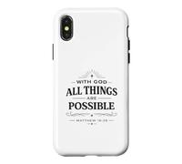 With God All Things Matthew 19:26 Christian Bible Verse Case for iPhone X/XS