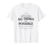 with God All Things Matthew 19:26 Christian Bible Verse T-Shirt