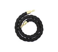 with Gold Hook, Braided/Twisted Hemp Rope Barrier for Queue Divider(Black,4.9ft/150cm)
