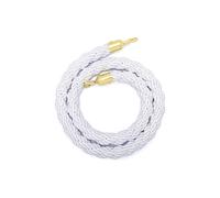 with Gold Hook, Braided/Twisted Hemp Rope Barrier for Queue Divider(White,4.9ft/150cm)