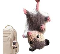 with Hand-Carved Mice Crochet, Hand Knitting Car Pendant, Acrylic Mirror Accessories, Lightly Coloured Car Charm for Friends of