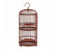 With Hanging Hook, L, 2 Tier | Breathable Slatted Design, Wooden Cage, for Tabletop