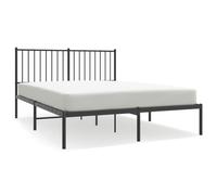 (with headboard, 140 x 190 cm) vidaXL Metal Bed Frame with Headboard Home Bed Base Mattress Foundation Black