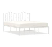 (with headboard, 150 x 200 cm) vidaXL Metal Bed Frame Home Bedroom Bed Base Mattress Foundation Bedstead