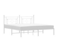 (with headboard, 183 x 213 cm) vidaXL Metal Bed Frame Home Bedroom Bed Base Mattress Foundation Bedstead