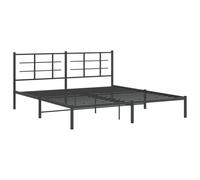 (with headboard, 183 x 213 cm) vidaXL Metal Bed Frame with Headboard Home Bed Base Bedstead Black 193x203 cm