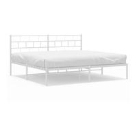 (with headboard, 193 x 203 cm) vidaXL Metal Bed Frame Bed Base with Headboard and Footboard White 107x203 cm