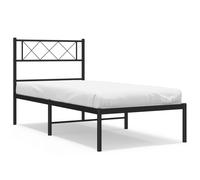(with headboard, 80 x 200 cm) vidaXL Metal Bed Frame Mattress Foundation with Headboard Black 120x200 cm