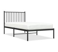 (with headboard, 90 x 190 cm) vidaXL Metal Bed Frame with Headboard Bedroom Metal Platform Bed Base Bedstead