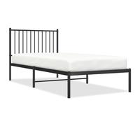 (with headboard, 90 x 200 cm) vidaXL Metal Bed Frame with Headboard Bedroom Metal Platform Bed Base Bedstead