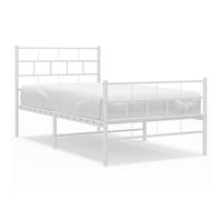 (with headboard & footboard, 107 x 203 cm) vidaXL Metal Bed Frame Bed Base with Headboard and Footboard White 107x203 cm