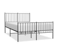(with headboard & footboard, 120 x 200 cm) vidaXL Metal Bed Frame with Headboard and Footboard Bedstead Bed Base Black