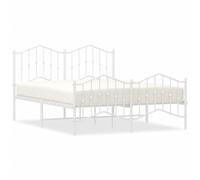 (with headboard & footboard, 135 x 190 cm) vidaXL Metal Bed Frame Home Bedroom Bed Base Mattress Foundation Bedstead